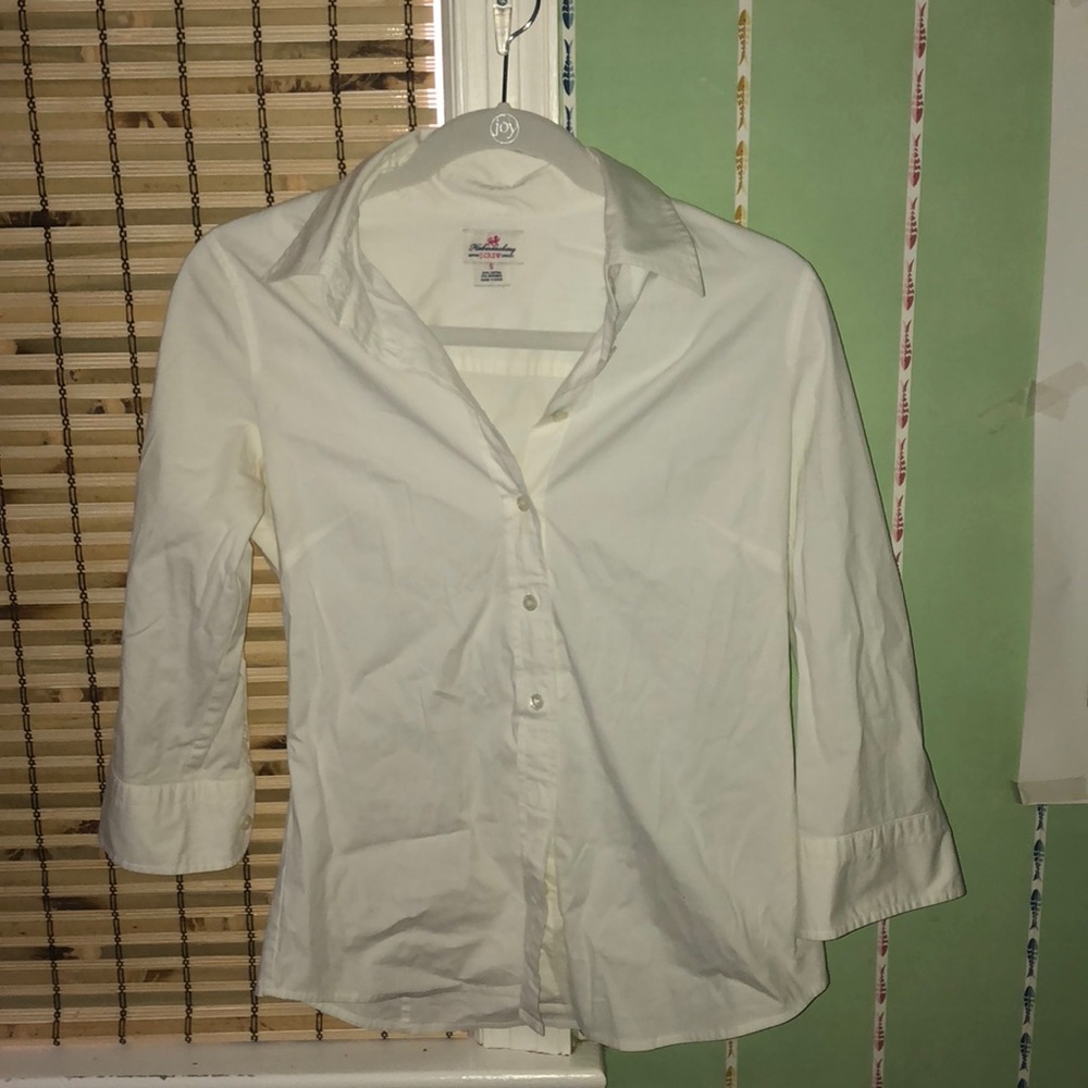 Jcrew crisp white oxford button down shirt